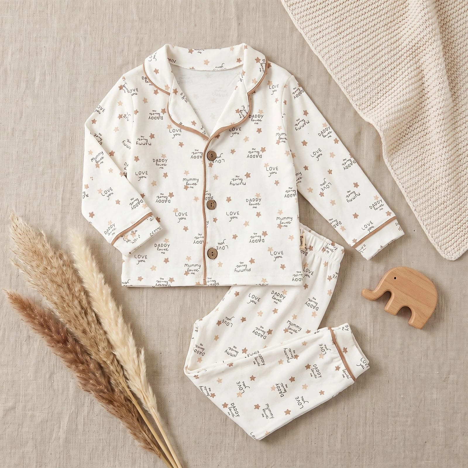 Kız Çocuk Love Desenli  Pijama Takımı